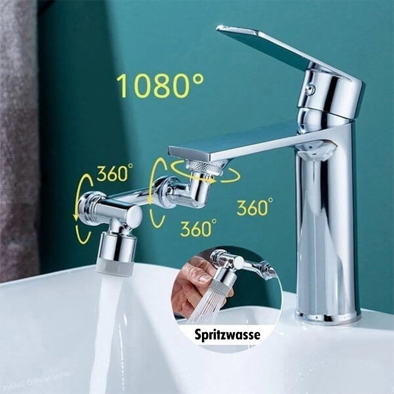 Universelle Wasserhahnverlängerung um 1080° mit schwenkbarem Roboterarm