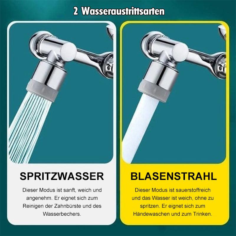 Universelle Wasserhahnverlängerung um 1080° mit schwenkbarem Roboterarm