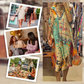 🌸Remise saisonnière 50%🌸Robe imprimée à manches courtes et col en V profond pour femme