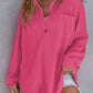 🌸Réduction d'automne 50%🌸Chemise ample en tricot gaufré de couleur unie pour femme