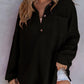 🌸Réduction d'automne 50%🌸Chemise ample en tricot gaufré de couleur unie pour femme