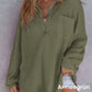 🌸Réduction d'automne 50%🌸Chemise ample en tricot gaufré de couleur unie pour femme