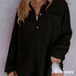 🌸Réduction d'automne 50%🌸Chemise ample en tricot gaufré de couleur unie pour femme