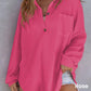 🌸Réduction d'automne 50%🌸Chemise ample en tricot gaufré de couleur unie pour femme