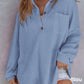 🌸Réduction d'automne 50%🌸Chemise ample en tricot gaufré de couleur unie pour femme