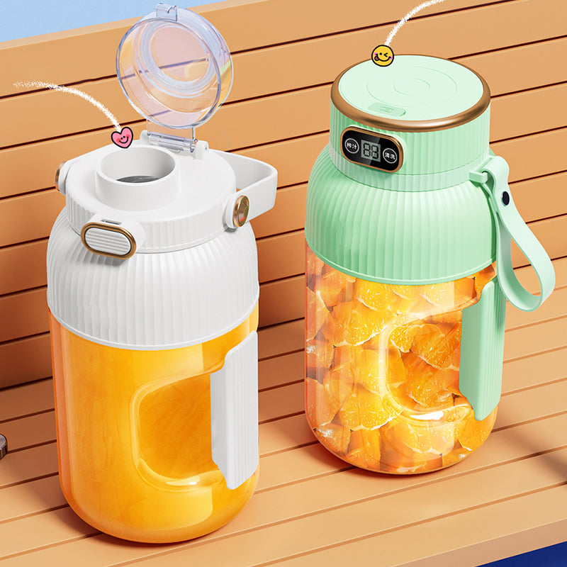 Gobelet presse-agrumes 2 en 1 🍹 Buvez directement après l'extraction du jus. Grande capacité, écran numérique, lames multiples. Portable et indispensable pour la salle de sport et les activités de plein air 🏋️