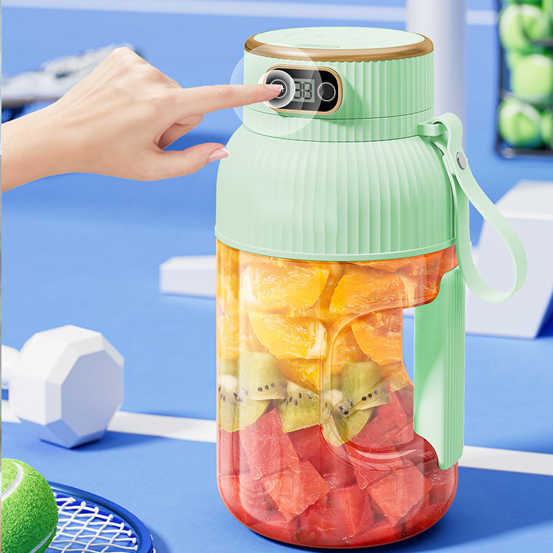 Gobelet presse-agrumes 2 en 1 🍹 Buvez directement après l'extraction du jus. Grande capacité, écran numérique, lames multiples. Portable et indispensable pour la salle de sport et les activités de plein air 🏋️