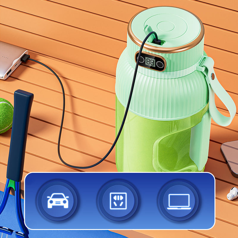 Gobelet presse-agrumes 2 en 1 🍹 Buvez directement après l'extraction du jus. Grande capacité, écran numérique, lames multiples. Portable et indispensable pour la salle de sport et les activités de plein air 🏋️