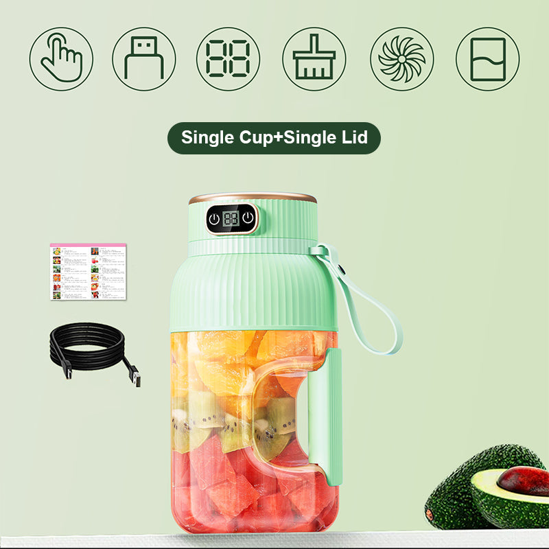 Gobelet presse-agrumes 2 en 1 🍹 Buvez directement après l'extraction du jus. Grande capacité, écran numérique, lames multiples. Portable et indispensable pour la salle de sport et les activités de plein air 🏋️