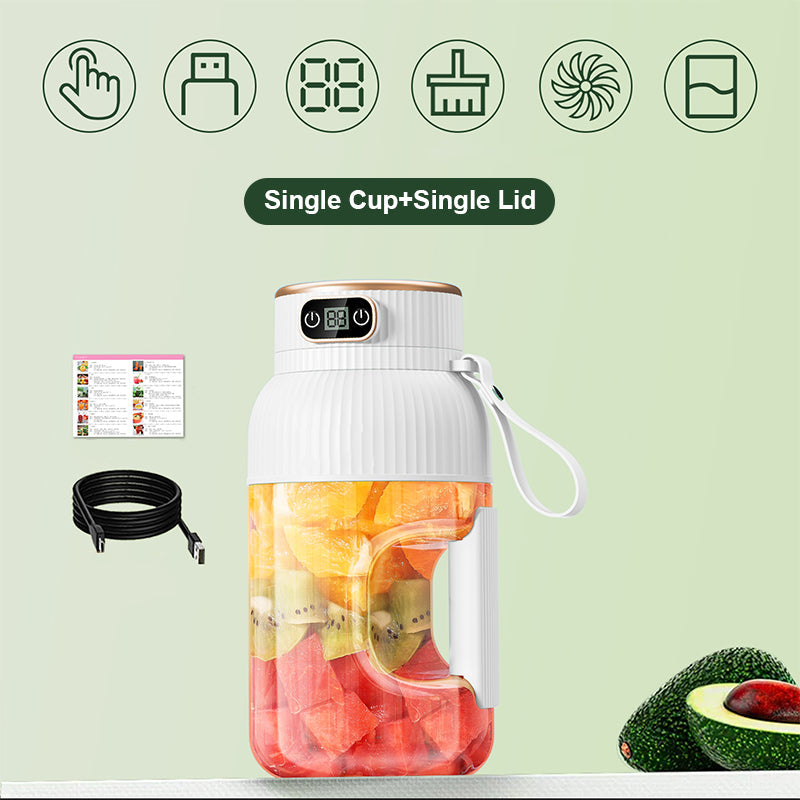 Gobelet presse-agrumes 2 en 1 🍹 Buvez directement après l'extraction du jus. Grande capacité, écran numérique, lames multiples. Portable et indispensable pour la salle de sport et les activités de plein air 🏋️