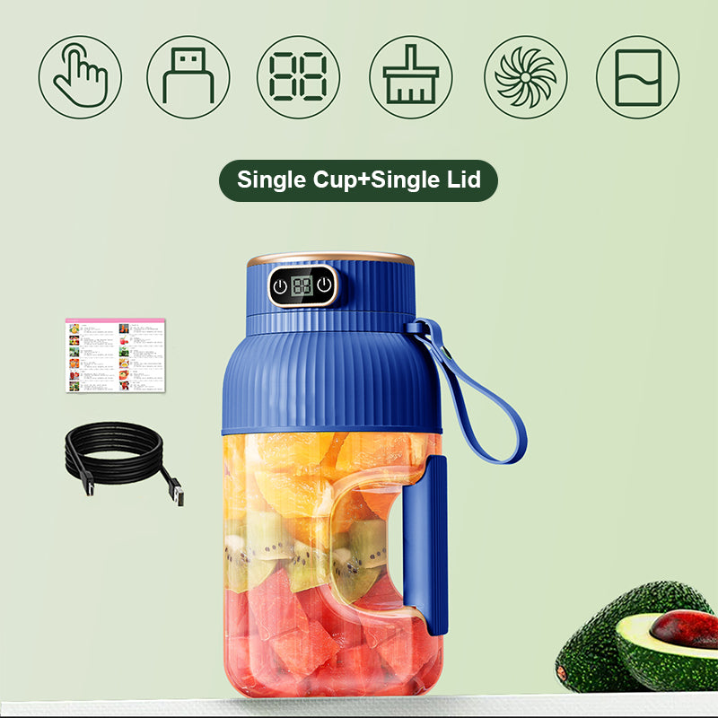 Gobelet presse-agrumes 2 en 1 🍹 Buvez directement après l'extraction du jus. Grande capacité, écran numérique, lames multiples. Portable et indispensable pour la salle de sport et les activités de plein air 🏋️