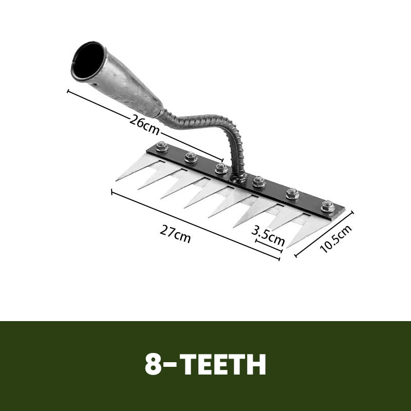 Râteau de Désherbage de Jardin en Acier au Carbone à 5/6/7/8 Dents🪛