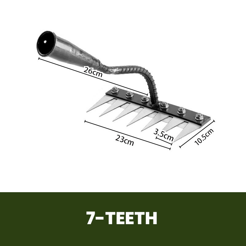 Râteau de Désherbage de Jardin en Acier au Carbone à 5/6/7/8 Dents🪛