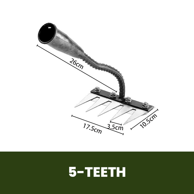 Râteau de Désherbage de Jardin en Acier au Carbone à 5/6/7/8 Dents🪛