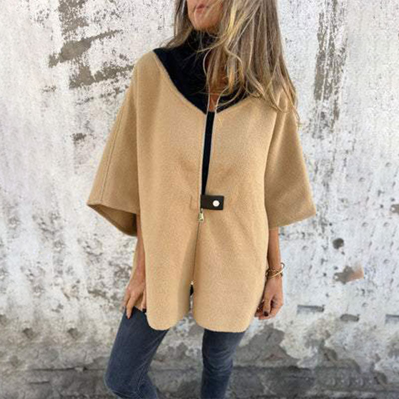 🍂Réduction d'automne 50%🍂Veste Décontractée avec Col Montant et Demi-Fermeture Éclair pour Femmes🙋‍♀️