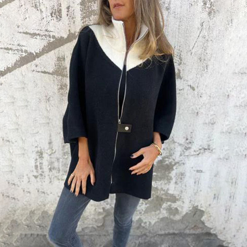 🍂Réduction d'automne 50%🍂Veste Décontractée avec Col Montant et Demi-Fermeture Éclair pour Femmes🙋‍♀️