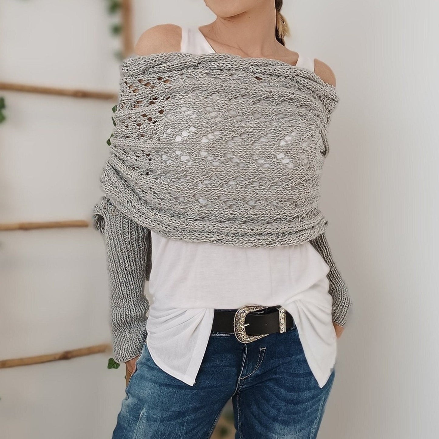 ✨Remise d'automne 52%✨Poncho Tricoté Pour Femme avec Découpes