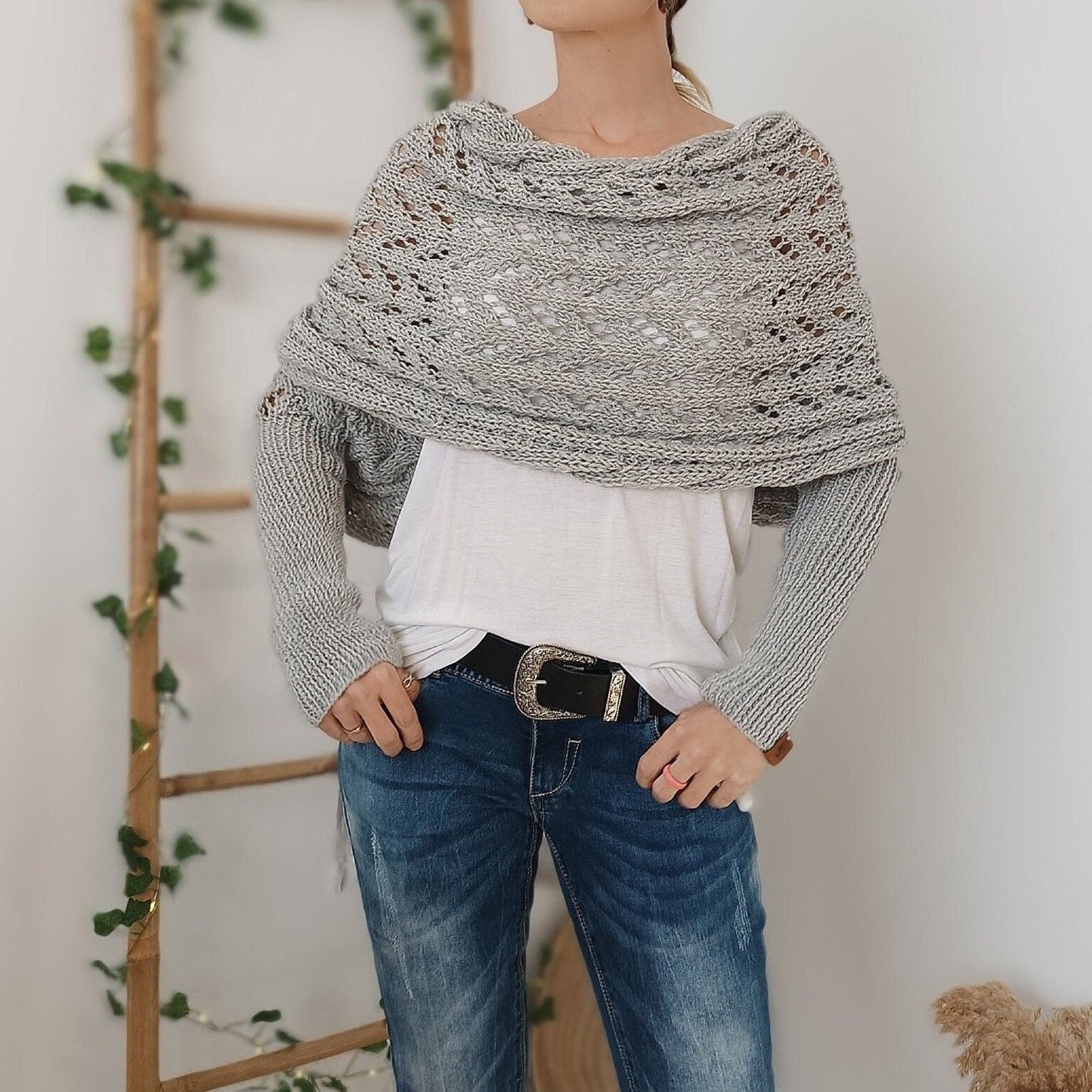 ✨Remise d'automne 52%✨Poncho Tricoté Pour Femme avec Découpes