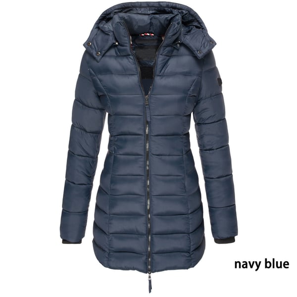 ❄️Spécial hiver 49%off❄️Veste matelassée mi-longue pour femme, veste chaude à capuche de couleur unie