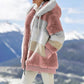 ❄️Offres du début de l'hiver 54%❄️Veste d'hiver en peluche pour femmes avec capuche et poches, en coloris contrastés.