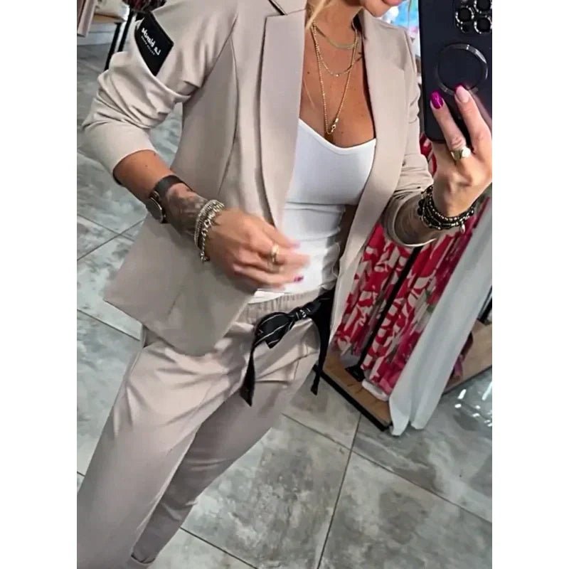 🌺Ensemble 2 pièces veste et pantalon de costume décontracté pour femme🌺