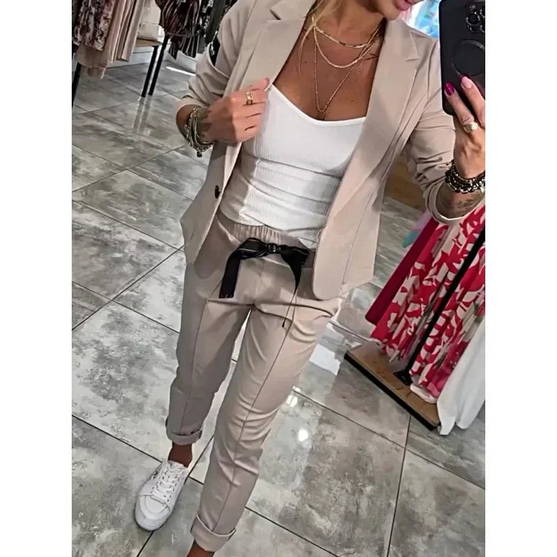 🌺Ensemble 2 pièces veste et pantalon de costume décontracté pour femme🌺