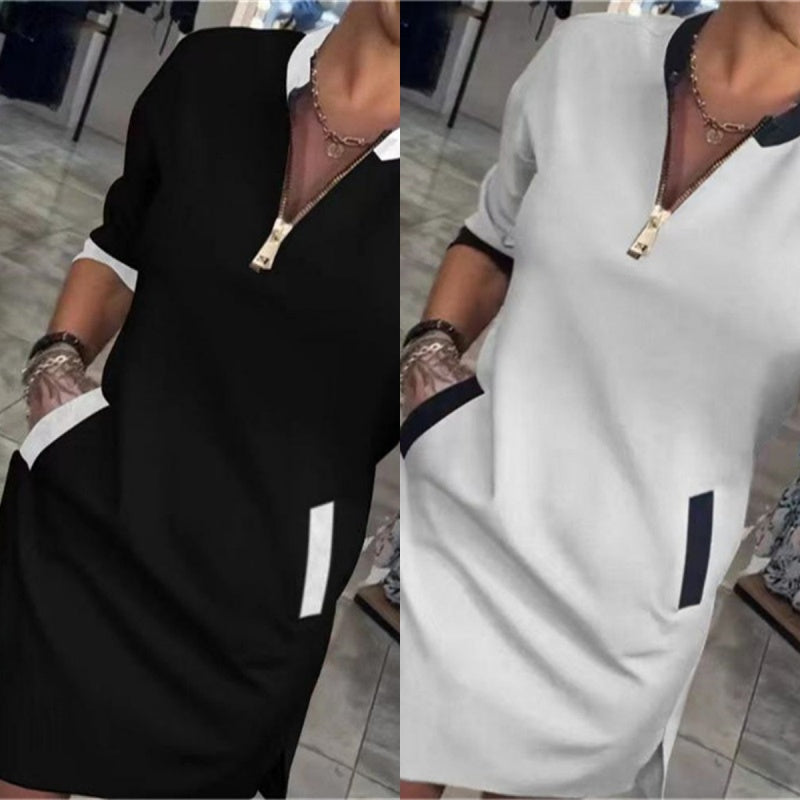 🔥54% de réduction🔥Robe décontractée à manches 3/4 et col en V pour femme