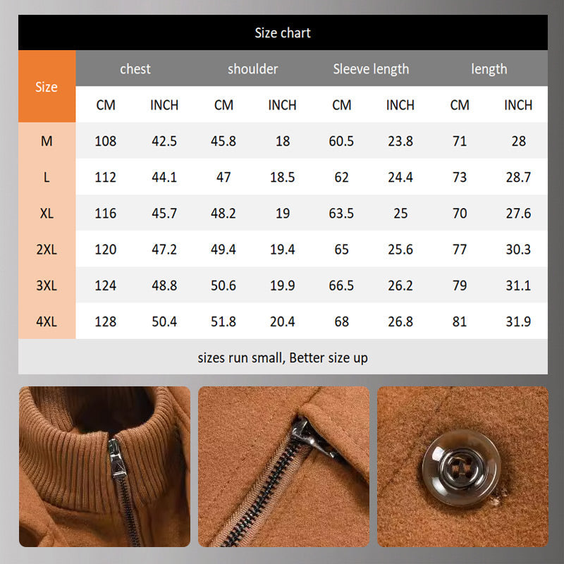 🔈🔈60% de réduction🔥Nouveau manteau en laine pour homme avec double col, idéal pour l'automne et l'hiver