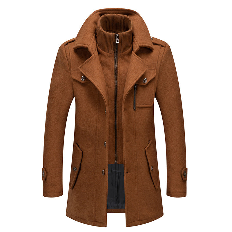 🔈🔈60% de réduction🔥Nouveau manteau en laine pour homme avec double col, idéal pour l'automne et l'hiver