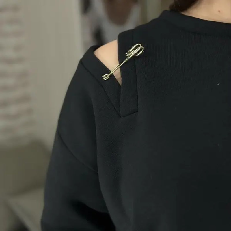 🍂Nouveauté 2024🔥Robe sweat-shirt à découpes chic pour femme