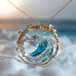 🔥Vente directe d'usine🌊Ensemble élégant de boucles d'oreilles, collier et bague bleus