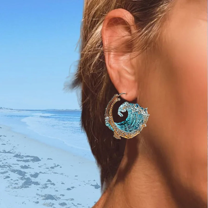 🔥Vente directe d'usine🌊Ensemble élégant de boucles d'oreilles, collier et bague bleus