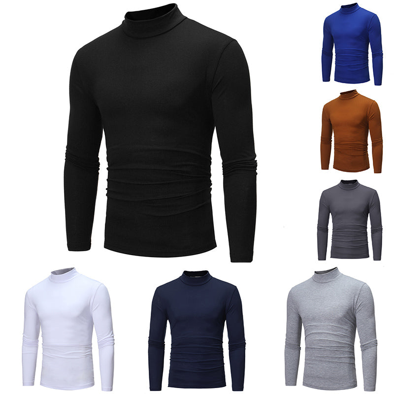 📢📢60 % de réduction !!!✨🎅T-shirt thermique homme en coton à col montant : chaud, respirant & décontracté pour automne-hiver ! ❄️