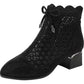 👠Bottes Courtes en Maille Creuse à Perles et Talons Épais pour Femmes✨️