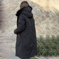 🎅Soldes d'hiver 54%🎄 Manteau d'hiver pour femme avec capuche et col en fourrure, parka décontractée⛄
