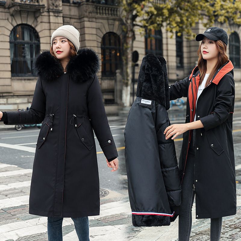 🎅Soldes d'hiver 54%🎄 Manteau d'hiver pour femme avec capuche et col en fourrure, parka décontractée⛄