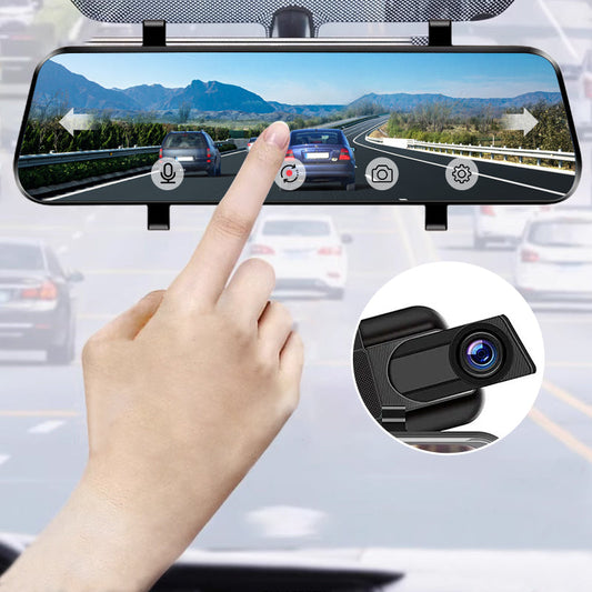 👁️Caméra de recul et dashcam 10 pouces avec écran tactile intégral – Vision nocturne HD 1080P, double objectif – Idéale pour une conduite et un stationnement en toute sécurité🚗📹