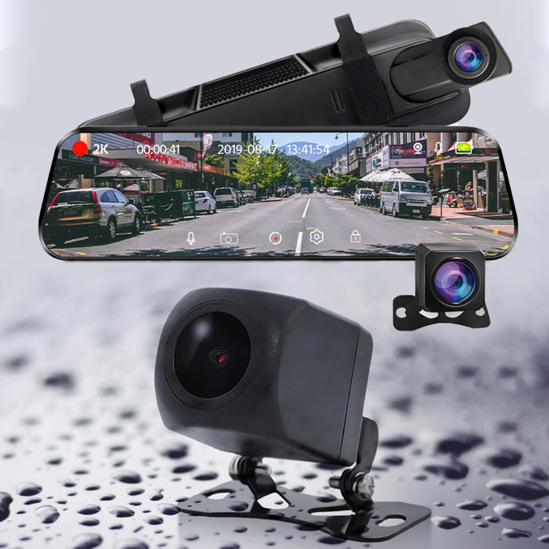 👁️Caméra de recul et dashcam 10 pouces avec écran tactile intégral – Vision nocturne HD 1080P, double objectif – Idéale pour une conduite et un stationnement en toute sécurité🚗📹