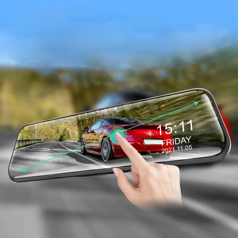 👁️Caméra de recul et dashcam 10 pouces avec écran tactile intégral – Vision nocturne HD 1080P, double objectif – Idéale pour une conduite et un stationnement en toute sécurité🚗📹
