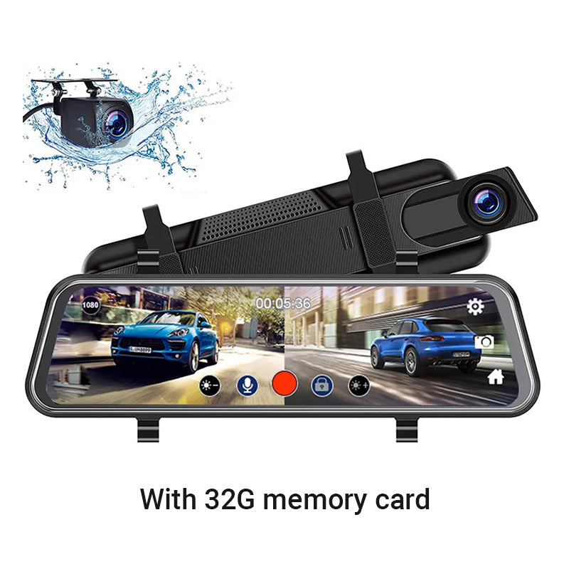 👁️Caméra de recul et dashcam 10 pouces avec écran tactile intégral – Vision nocturne HD 1080P, double objectif – Idéale pour une conduite et un stationnement en toute sécurité🚗📹