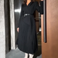 ❄️Rabais saisonnier 52%❄️Robe blazer plissée patchwork asymétrique avec ceinture