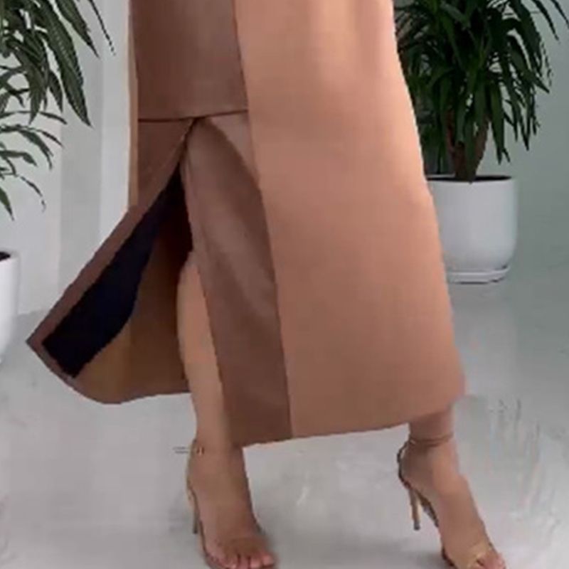 🍂Remise saisonnière 50%🍂Robe patchwork en cuir décontractée pour femme avec poches