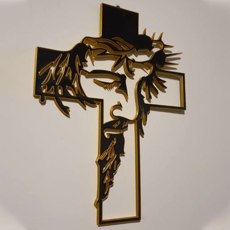 ✝️Panneau en métal avec croix de Jésus, décoration murale du Christ✝️