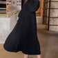 💕Robe élégante à manches bouffantes de couleur unie