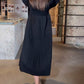 💕Robe élégante à manches bouffantes de couleur unie