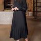 💕Robe élégante à manches bouffantes de couleur unie