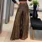 👖Pantalon large taille haute à paillettes tendance pour femmes✨️