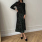 ✨️50 % de réduction✨️Robe longue moulante scintillante à col rond pour femme