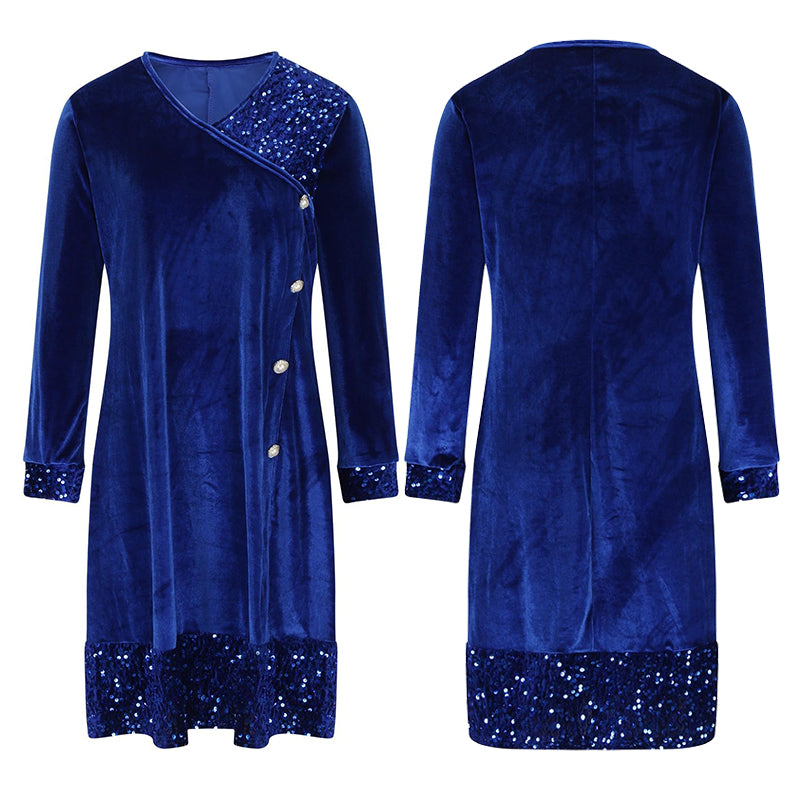 🎄Réduction de Noël 50%👗Arany velours robes automne/hiver pour femmes