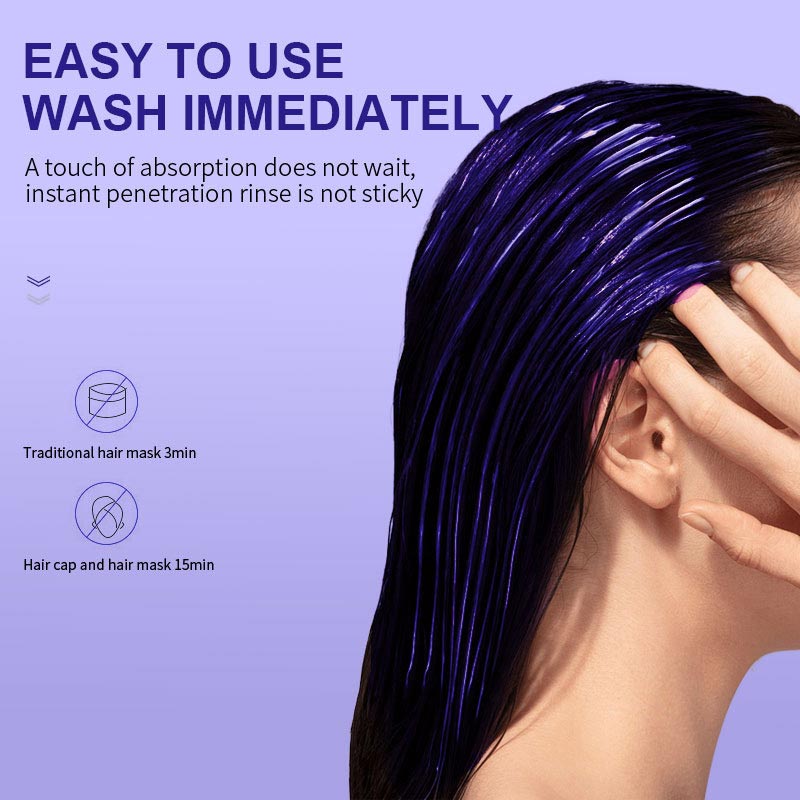 🎁Vente en déstockage🔥Purple Keratin Hair Mask - Conditionneur pour cheveux permanentés et colorés